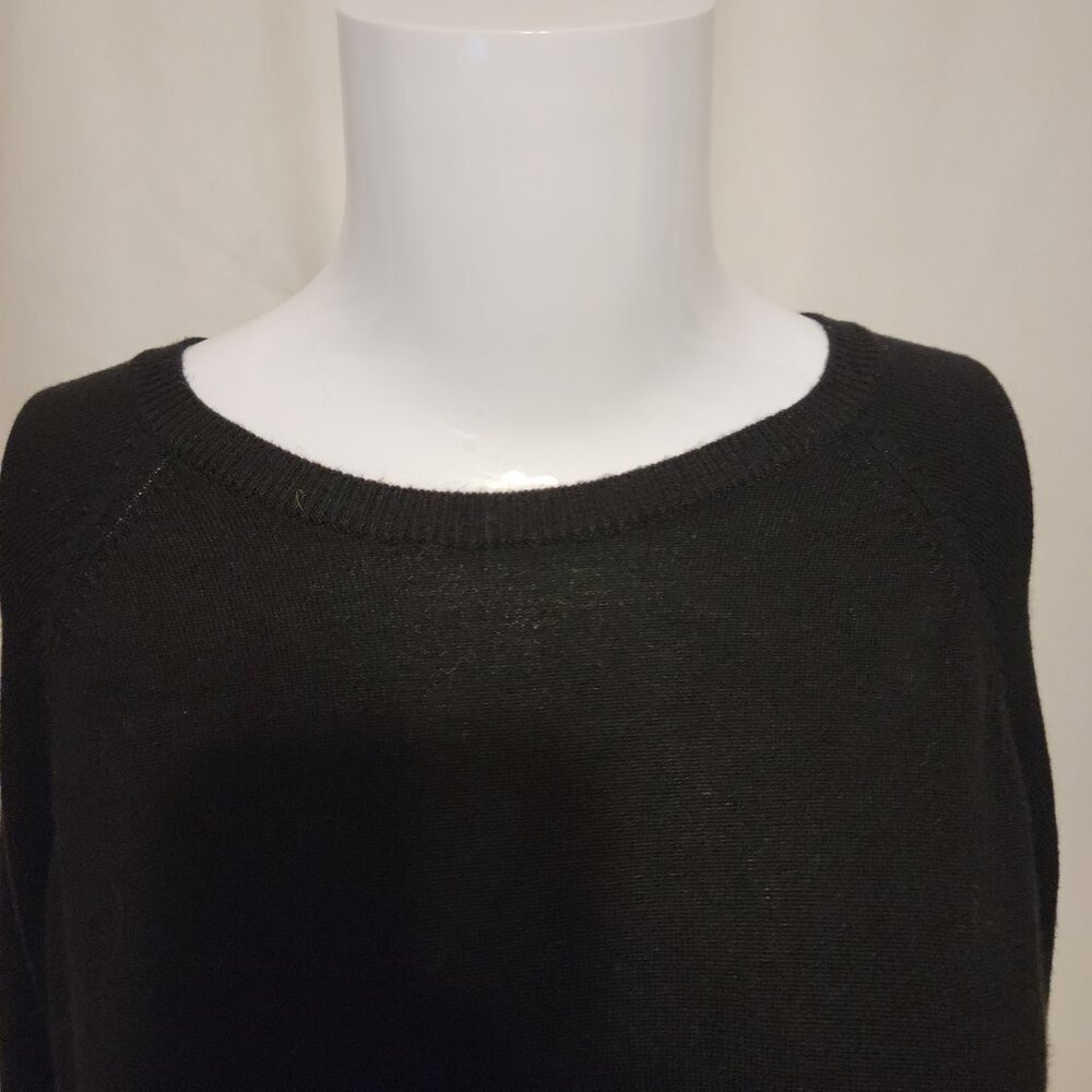 Zara Sweater Crew Neck Basic Black Split back 11-… - image 6